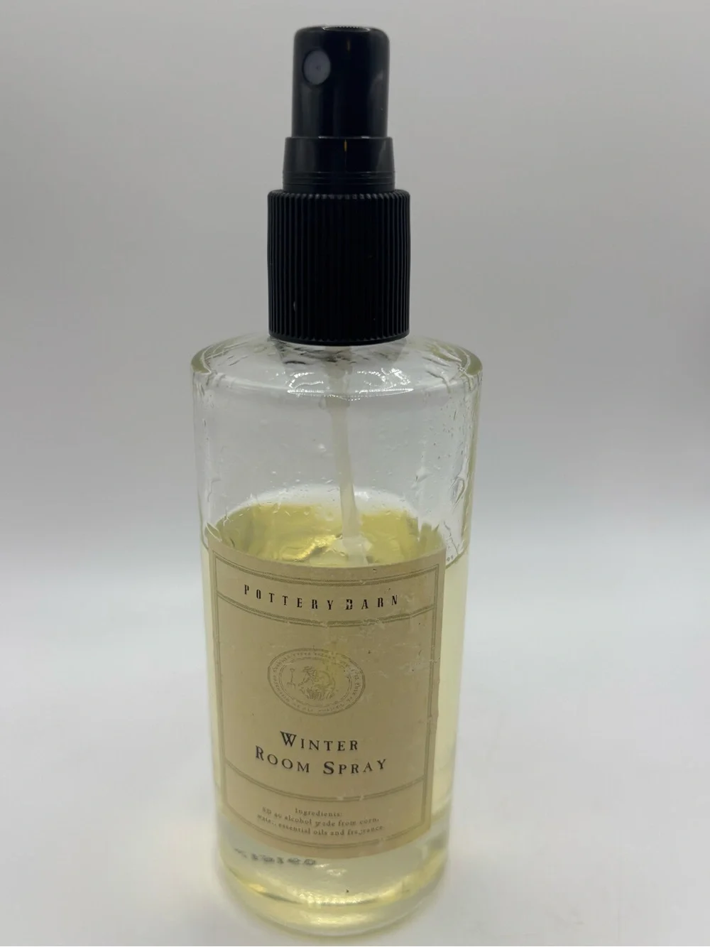 Pottery Barn Discontinued Winter Room Spray 8oz Glass Bottle Essential Oil HTF